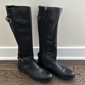 Cole Haan Women's W23008 Equestrian Water Resistant Boot Black/Quilted